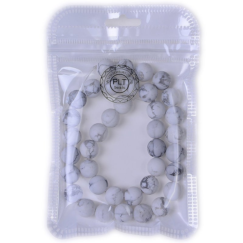 PLTbeads Natural Gemstone Loose Beads Matte Approxi 15.5 inch DIY Bracelet Necklace for Jewelry Making (10mm  Matte Black Stripe Howlite) - Image 2